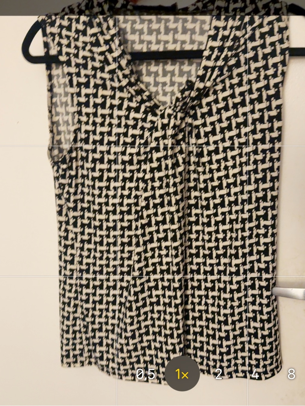 Kasper Black and White Sleeveless Tie-Detail Camisole